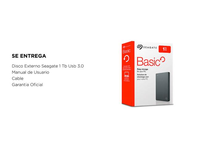 Disco Externo Seagate 1Tb Basic Usb 3.0 Portatil Backup   - 5