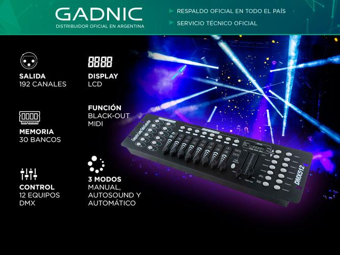 Consola Gadnic SRX666 Universal 192 Canales Efectos Luces Dj - 1