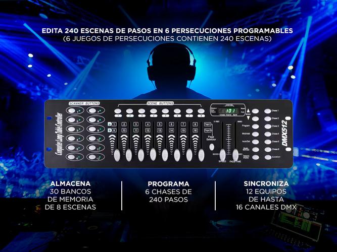 Consola Gadnic SRX666 Universal 192 Canales Efectos Luces Dj - 2