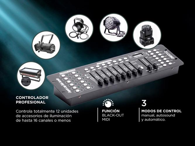 Consola Gadnic SRX666 Universal 192 Canales Efectos Luces Dj - 3