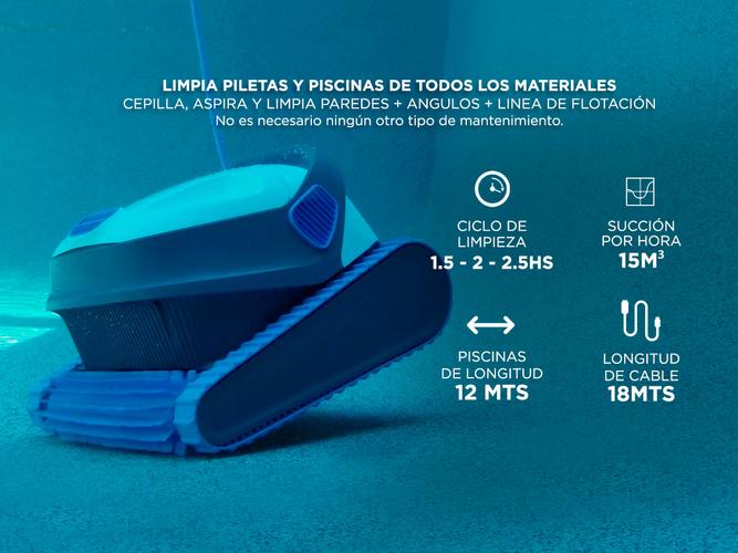 Dolphin S300i Robot Barrefondo de Pileta Bluetooth Control por App 15m3/h Hasta 12mt - 2