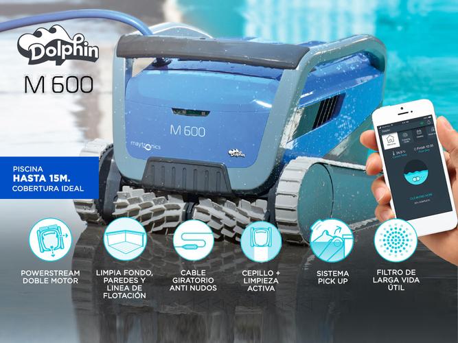 Robot Dolphin M600 Barrefondo paredes linea de flotacion Wifi - 1