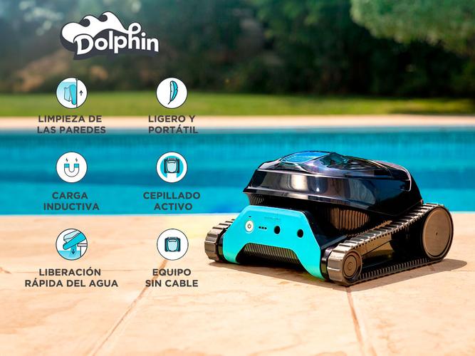 Robot Barrefondo Dolphin Liberty 200 Sin cable Pileta Piso Pared Liviano - 1