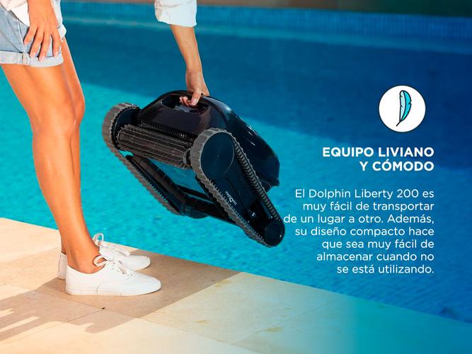 Robot Barrefondo Dolphin Liberty 200 Sin cable Pileta Piso Pared Liviano - 3