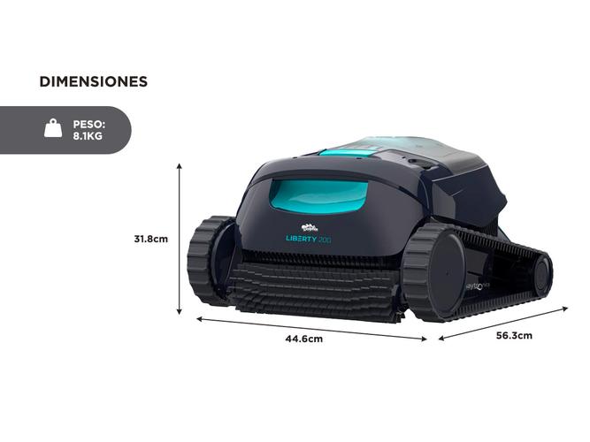 Robot Barrefondo Dolphin Liberty 200 Sin cable Pileta Piso Pared Liviano - 4