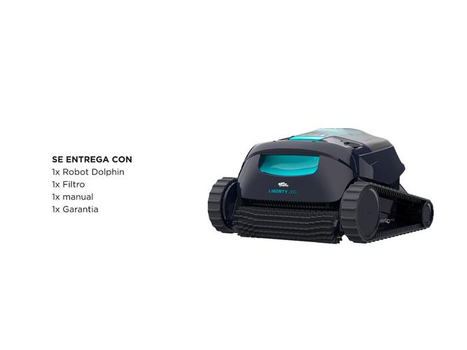 Robot Barrefondo Dolphin Liberty 200 Sin cable Pileta Piso Pared Liviano - 5