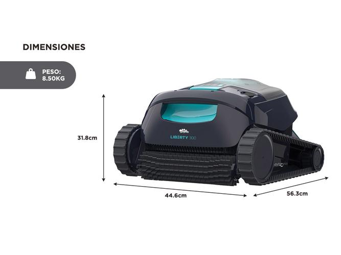 Robot Barrefondo Dolphin Liberty 300 Sin cable Pileta Piso Pared Liviano - 4