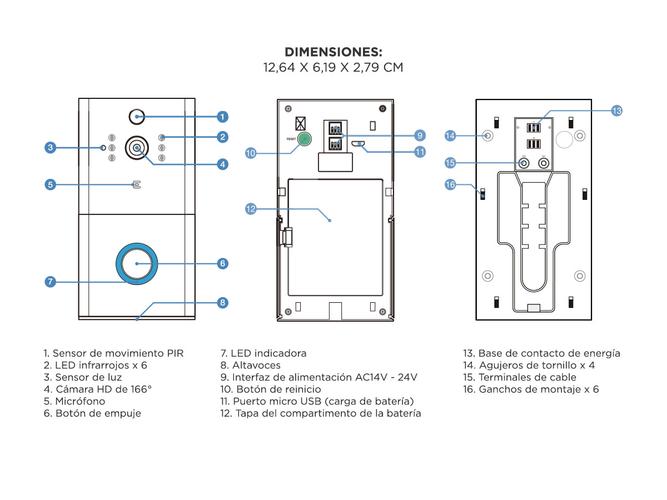 Portero Timbre WIFI Cámara Hd Sensor - 5