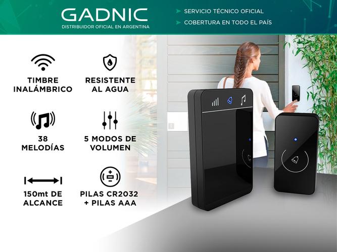 Portero Timbre Inalambrico Gadnic DKL1223 Transmisor Receptor Outlet - 1