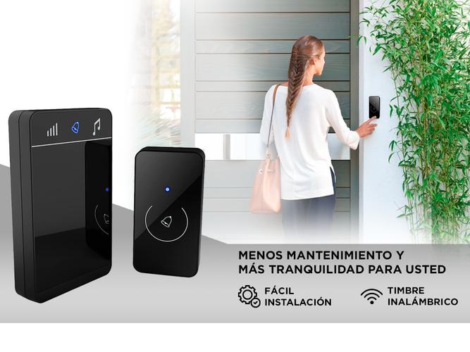 Portero Timbre Inalambrico Gadnic DKL1223 Transmisor Receptor Outlet - 3