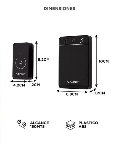 Portero Timbre Inalambrico Gadnic DKL1223 Transmisor Receptor - 5