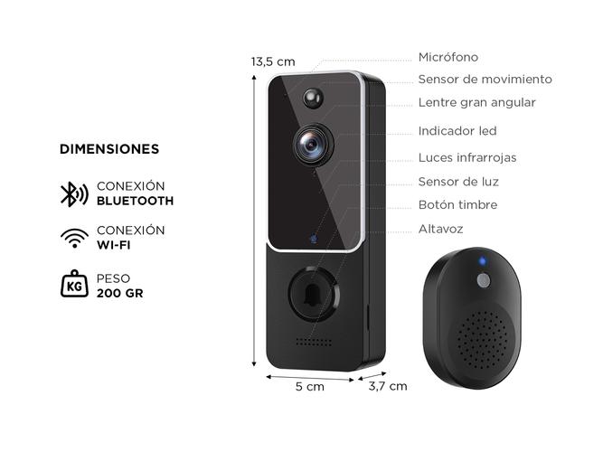 Cámara y Timbre Gadnic con Audio Bidireccional - 4