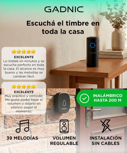Timbre Portátil Gadnic Inalambrico 39 Melodías  - 1