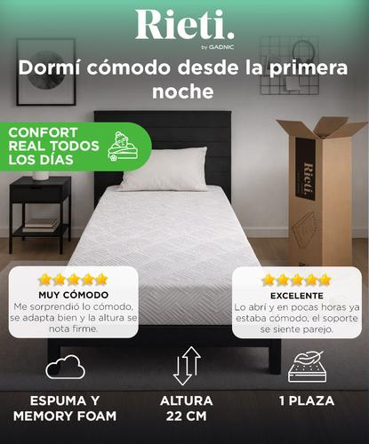 Colchón 1 plaza Rieti by Gadnic Espuma Memory En Caja  - 1