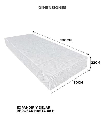 Colchón 1 plaza Rieti by Gadnic Espuma Memory En Caja  - 5