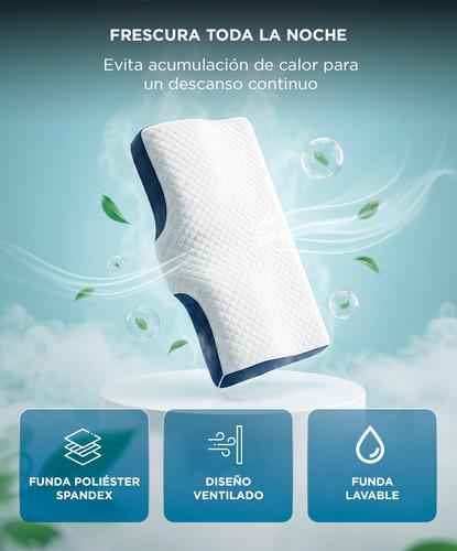 Almohada Cervical Memory Foam Inteligente Rieti by Gadnic Ergonómica Diseño Mariposa  - 4