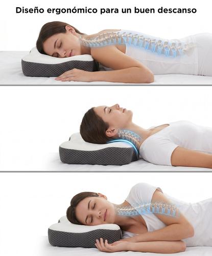 Almohada Memory Foam Gadnic Cervical Ortopédica Ergonómica Espuma Viscoelástica Funda Desmontable Lavable - 2