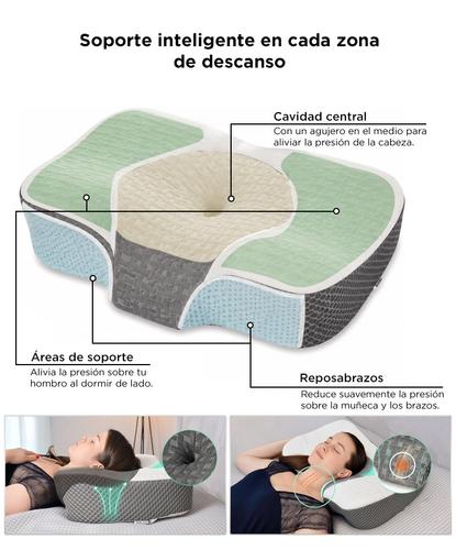 Almohada Memory Foam Gadnic Cervical Ortopédica Ergonómica Espuma Viscoelástica Funda Desmontable Lavable - 3