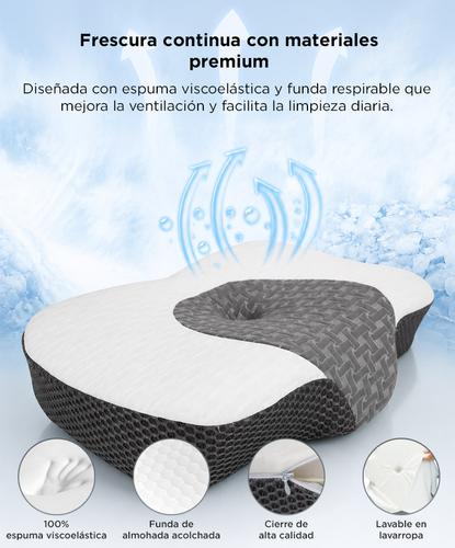 Almohada Memory Foam Gadnic Cervical Ortopédica Ergonómica Espuma Viscoelástica Funda Desmontable Lavable - 4