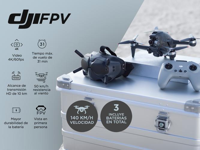 Drone DJI Flash FPV De Carrera Fly More Combo 140Km/h Video 4K 60fps 3 Baterías Y Antiparras - 1