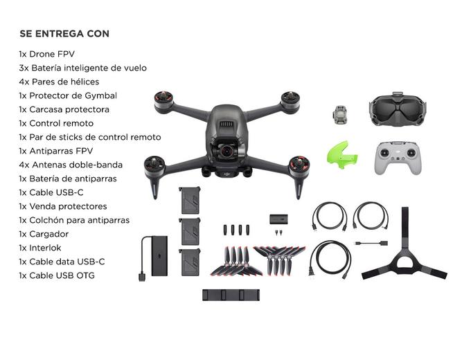 Drone DJI Flash FPV De Carrera Fly More Combo 140Km/h Video 4K 60fps 3 Baterías Y Antiparras - 6