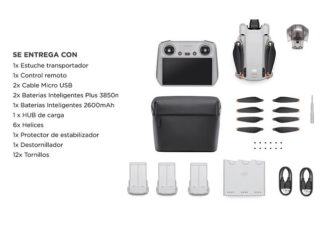DJI Mini 3 Pro Fly More Combo Plus control remoto inteligente + 3 baterias de mayor duracion Drone Con Camara - 6
