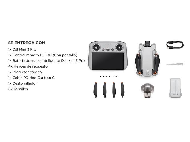 Drone DJI Mini 3 Pro Single DJI RC control remoto RC con pantalla  4k 48MP - 6