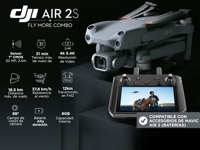  Drone con Cámara DJI Air 2S Fly More Combo con Control Inteligente Full HD 5.4k  - 1