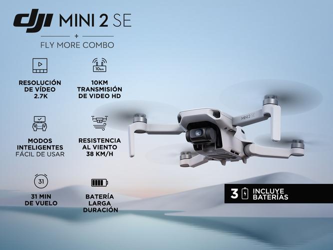 Drone DJI Mini 2 SE Fly More Combo Cámara HD Vuelo Extendido - 1