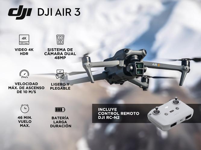 Drone DJI AIR 3 con Sistema de Doble Cámara  - 1