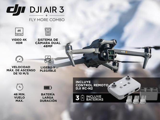 Drone DJI AIR 3 Fly More Combo + Control DJI RC-N2 - 1