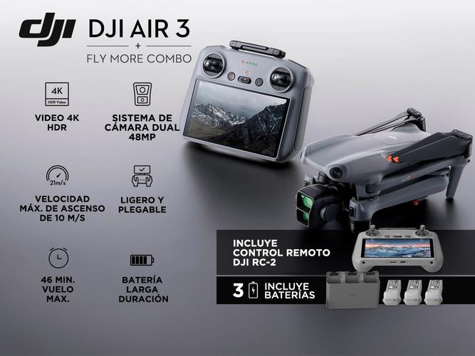 Drone DJI AIR 3 Fly More Combo Control Remoto DJI RC 2 Outlet - 1