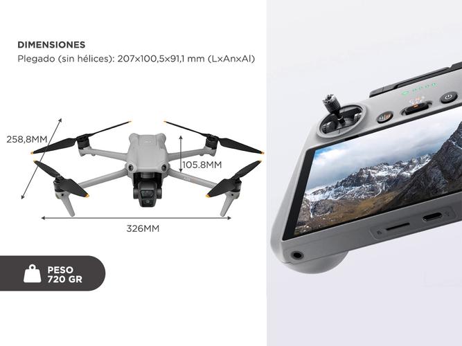 Drone DJI AIR 3 Fly More Combo Control Remoto DJI RC 2 - 5