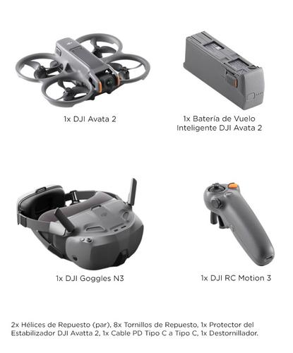  DJI Avata 2 +  Goggles N3 +  RC Motion 3 Combo Vuela Inteligente, 1 Batería,  FPV con cámara 4K, Vuelo Inmersivo, Protector de Hélices Integrado, Sencillo Flip/Roll, Campo de Visión Superamplio de 155°, Contenido en POV  - 6