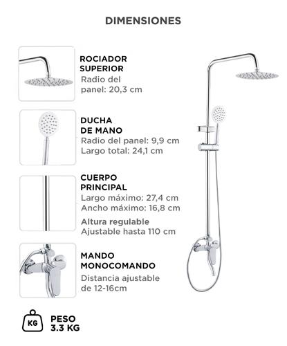 Grifería Ducha Rieti Duchador Cromo - 5