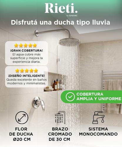Grifería Para Ducha Rieti By Gadnic Canilla Monocomando Acabado Cromado - 1