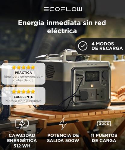 Estación de Energía EcoFlow River 2 Max Batería 512 Wh Potencia 500W Hasta 1000W - 1