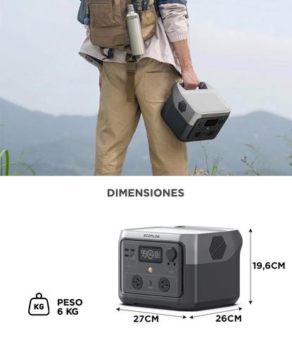 Estación de Energía EcoFlow River 2 Max Batería 512 Wh Potencia 500W Hasta 1000W - 5