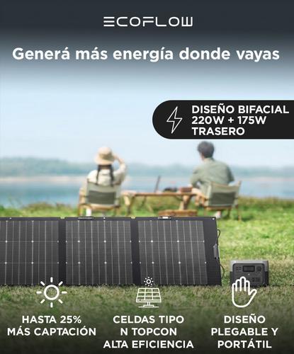 Panel Solar Portátil EcoFlow Diseño Bifacial 220W Eficiencia de Conversión Hasta 25% - 1