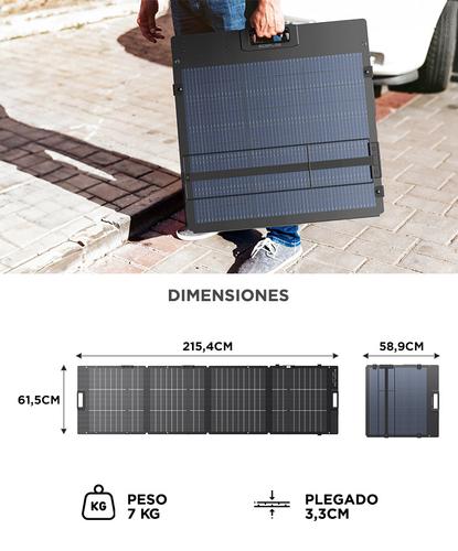 Panel Solar Portátil EcoFlow Diseño Bifacial 220W Eficiencia de Conversión Hasta 25% - 5