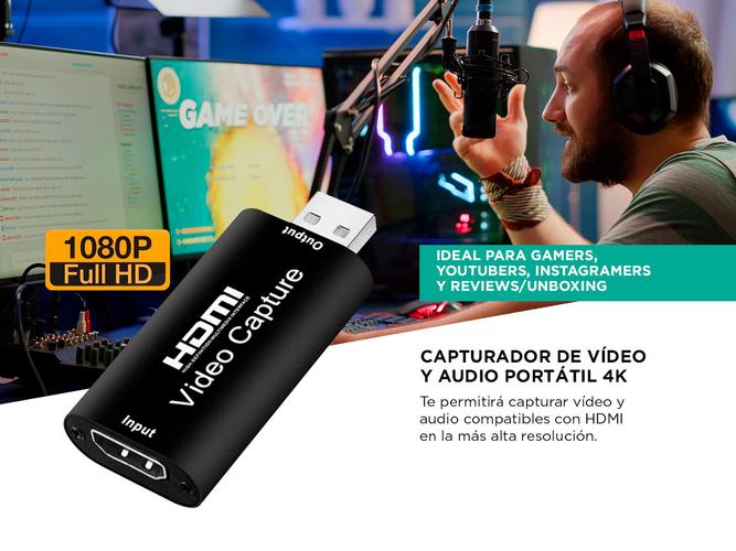 Capturador de Audio y Video HDMI USB 3.0 2.0 4K PC PS 1080P - 2