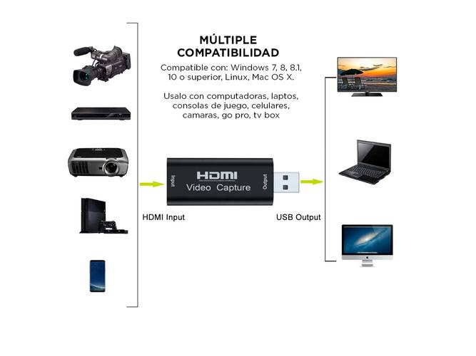 Capturador de Audio y Video HDMI USB 3.0 2.0 4K PC PS 1080P - 3