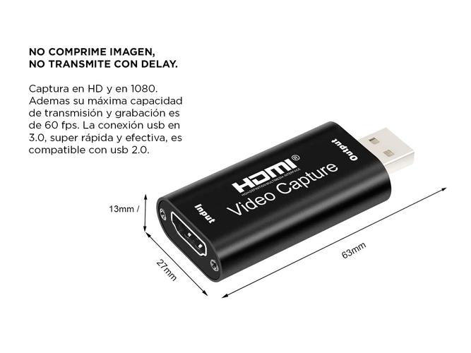 Capturador de Audio y Video HDMI USB 3.0 2.0 4K PC PS 1080P - 4