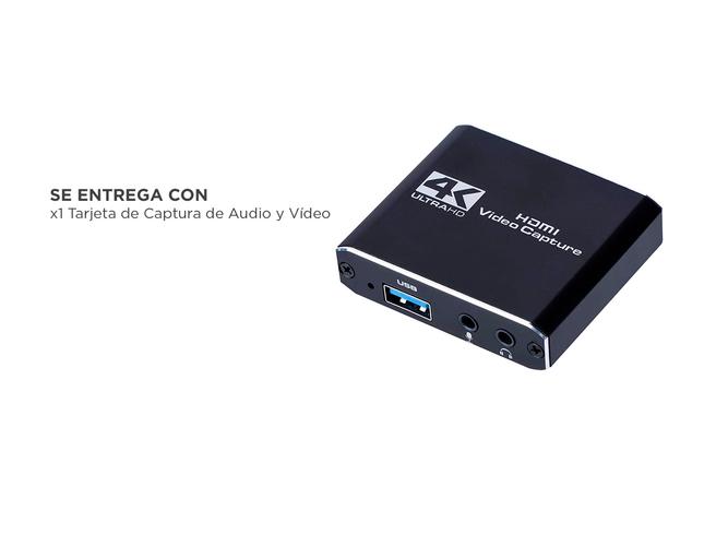 Tarjeta de Captura de Audio y Video Portátil 4K USB 3.0 1080P 60fps PC Streaming PS - 5