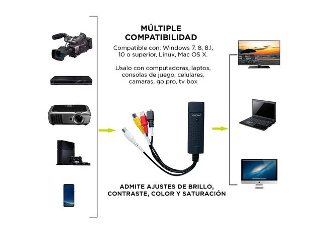 Capturadora de Video Gadnic Usb Audio Rca S-video Externa Vhs - 4