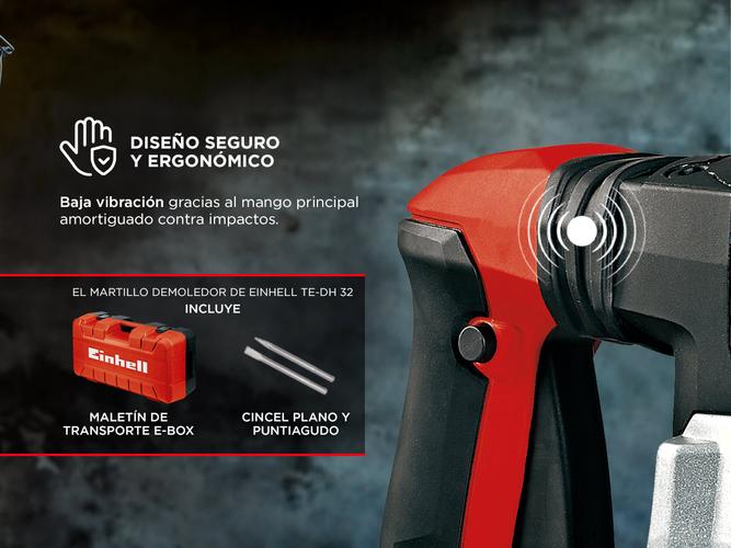 Martillo Demoledor Einhell TE-DH 32 1500 W con maletín de trasporte - 4