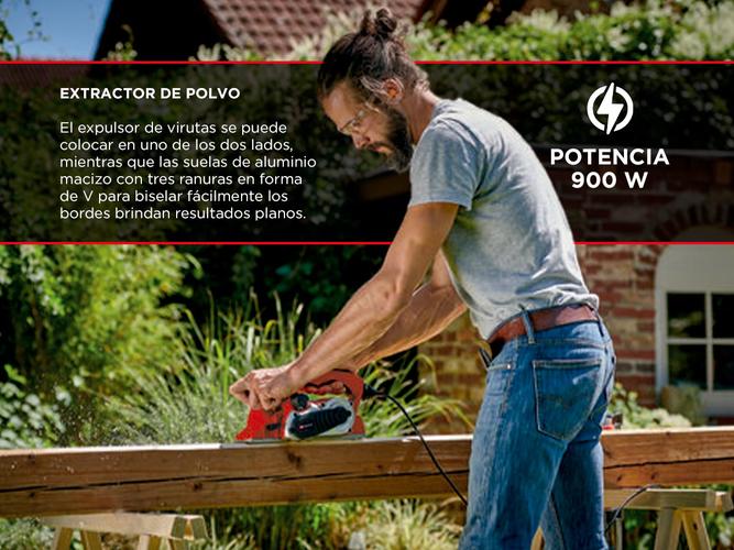 Cepillo eléctrico de mano Einhell TE-PL 900 Rebajador Carpintería 900 W - 2