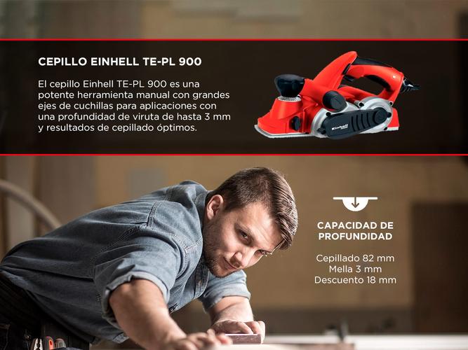 Cepillo eléctrico de mano Einhell TE-PL 900 Rebajador Carpintería 900 W - 4