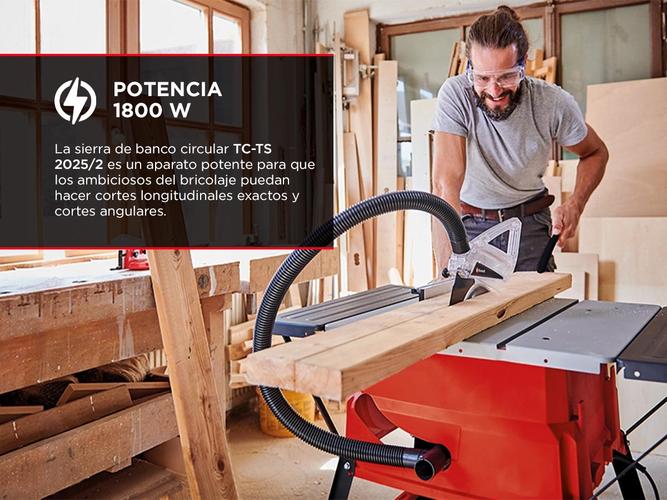 Sierra de mesa circular Einhell TC-TS 2025/2 U Cortes de precisión Madera Fibra - 2