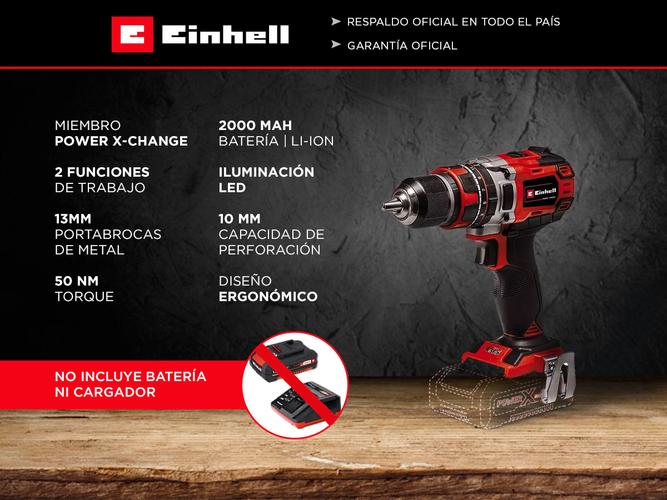 Taladro percutor Inalámbrico Einhell TE-CD 18/50 Li-i BL-Solo Motor Sin escobillas. - 1